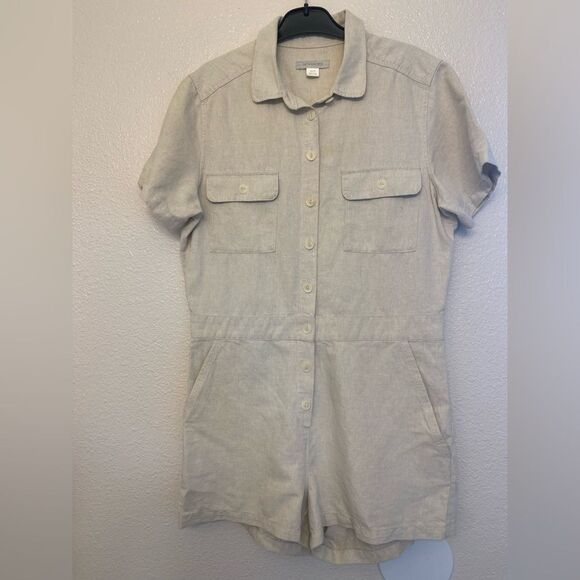 OUTERKNOWN S.E.A. SUIT coveralls boiler room JUMPSUIT NATURAL tan linen blend XS - Picture 2 of 14